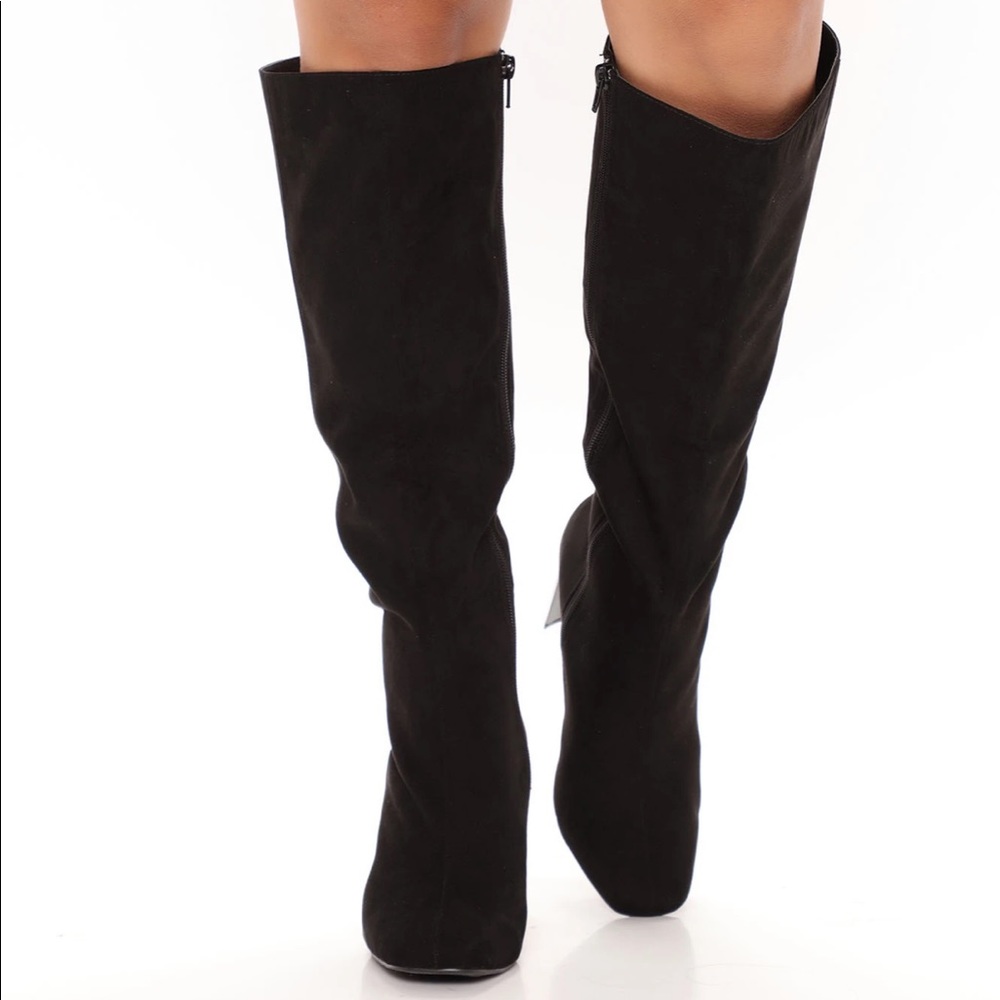 Just Like That Heeled Boots Black Fashion Nova